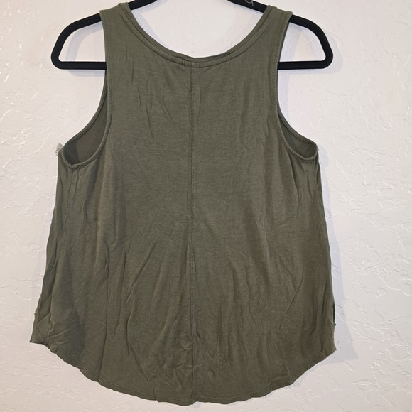 Old Navy Lux Medium Women Tank Top Forest Green "Adventure then Cocktails" - Picture 4 of 4